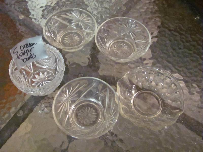 lot 98 image: Lot of 5 Cream & Sugar Bowls