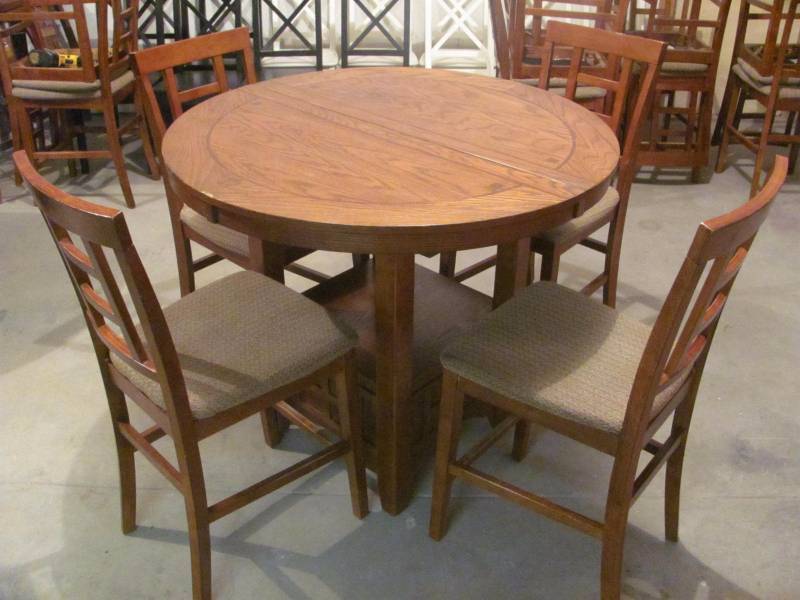 lot 104 image: 5 Piece Ashley Furniture Hardwood Dining Set