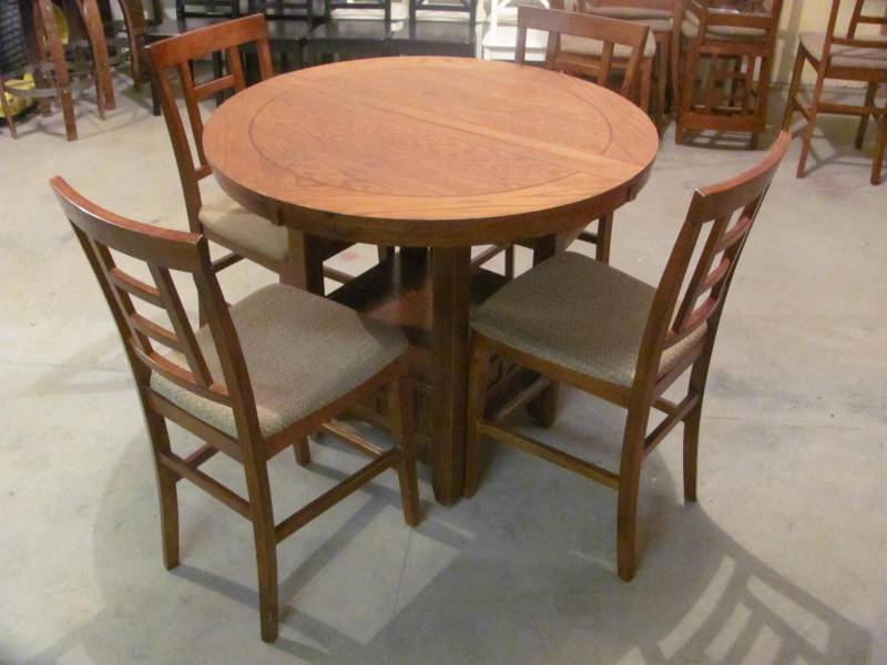 lot 105 image: 5 Piece Ashley Furniture Hardwood Dining Set