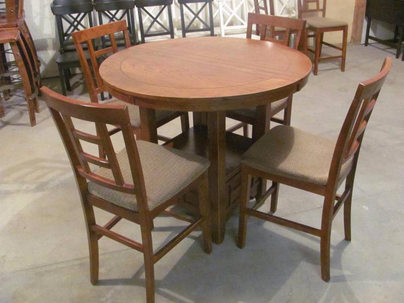 lot 106 image: 5 Piece Ashley Furniture Hardwood Dining Set