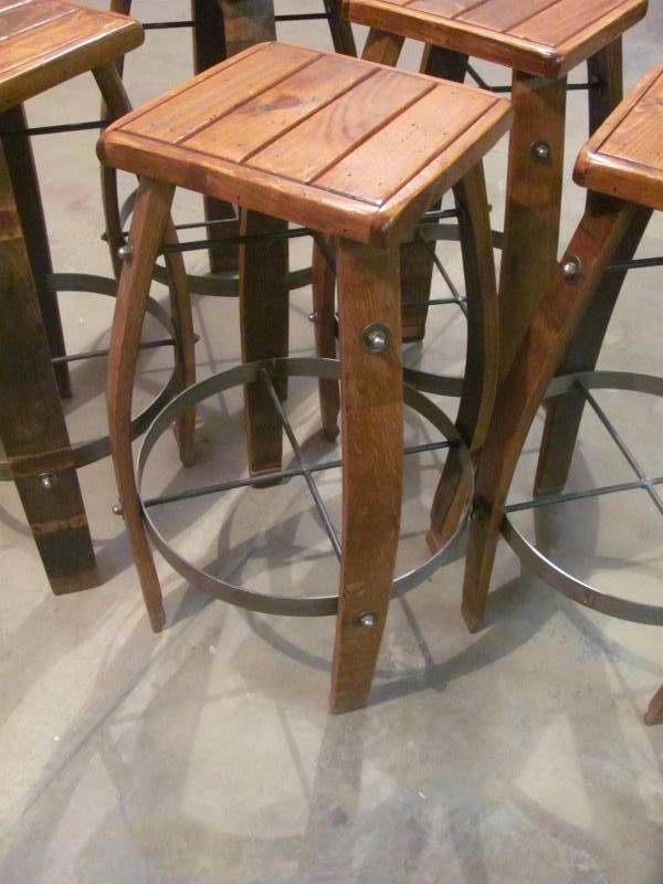 lot 114 image: Lot of 5 Wine Barrel Bar Stools