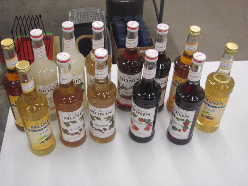 lot 179 image: Lot of 13 Non Expired Unopened 25 OZ Variety of Flavored Syrups
