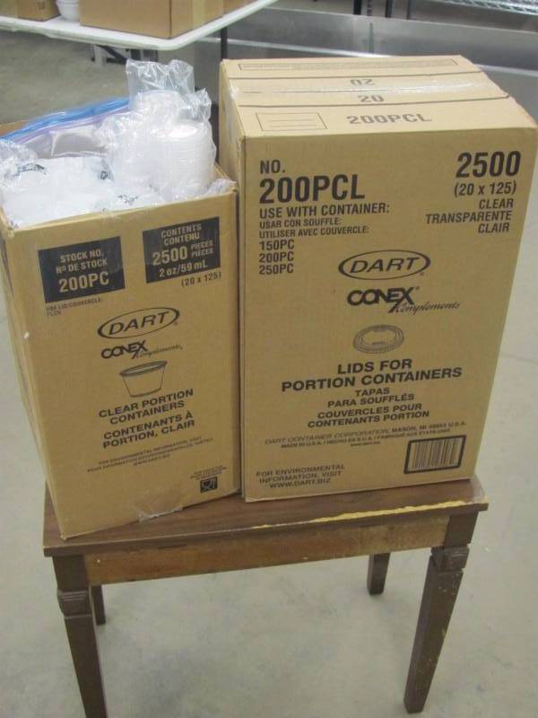 lot 189 image: Brand New Unopened Boxes of Portion Containers & Lids