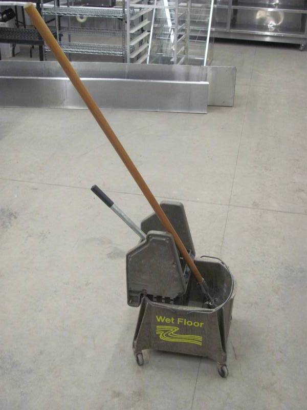 lot 209 image: Wheeled Mop Bucket & Mop Stick