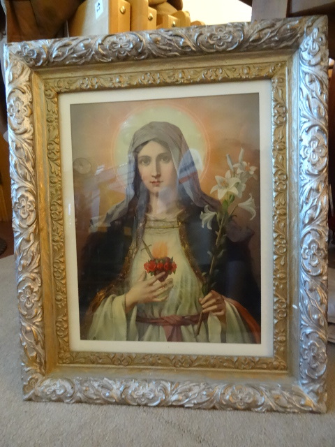 lot 29 image: Large Framed Mary print...