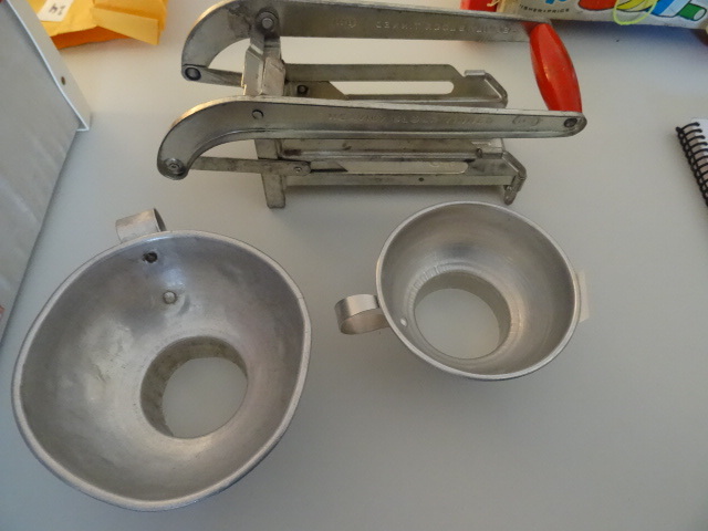 lot 35 image: Vintage Ekco french fry press. 2 vi...