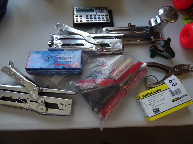 lot 60 image: Misc staplers with staples...