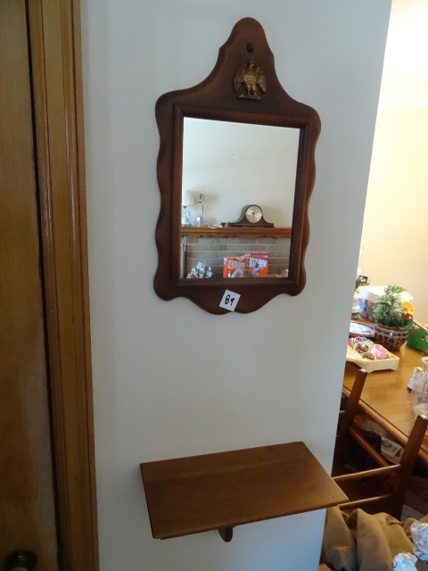 lot 89 image: Vintage wall mirror. Matching wall ...