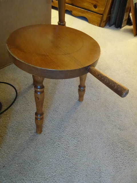 lot 125 image: Vintage wood milking stool...