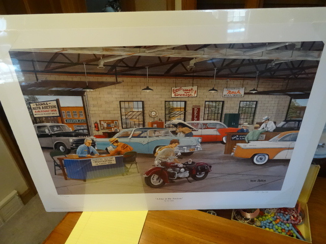 lot 127 image: A day at the auction Print. Ken Z...