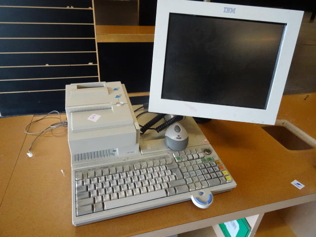lot 5 image: IBM POS system. Keyboard, screen an...