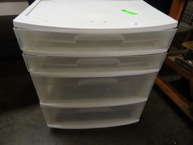 lot 105 image: Sterilite 4 drawer storage tote on ...
