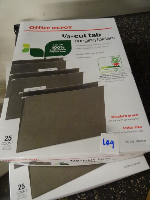 lot 109 image: Office depot 13 cut tab hanging fo...