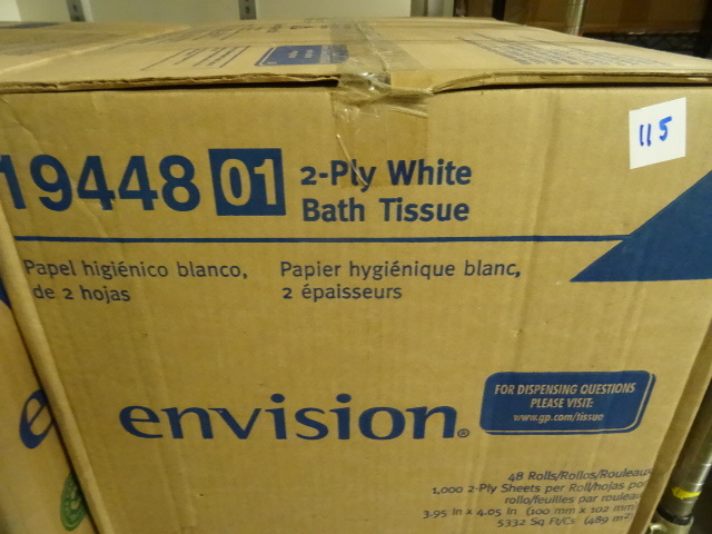 lot 115 image: Envision 2 ply white bath tissue. 4...