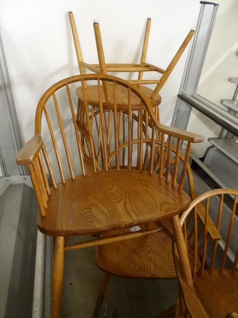 lot 117 image: 6 matching wood framed chairs. 1 mi...