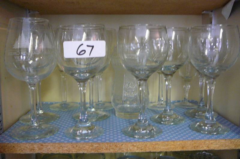 lot 67 image: Lot of 12 wine glasss 2 misc. glasss
