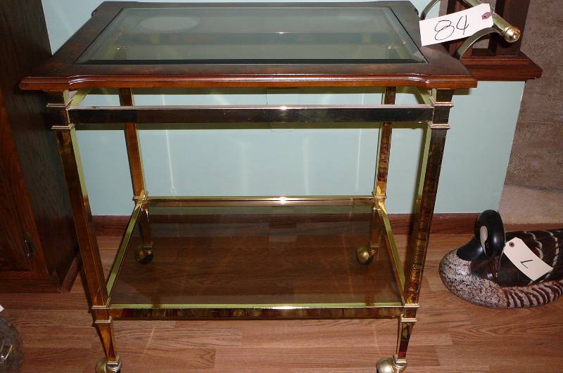lot 84 image: Serving Glass tablecart on Casters 19w x 27 x 28