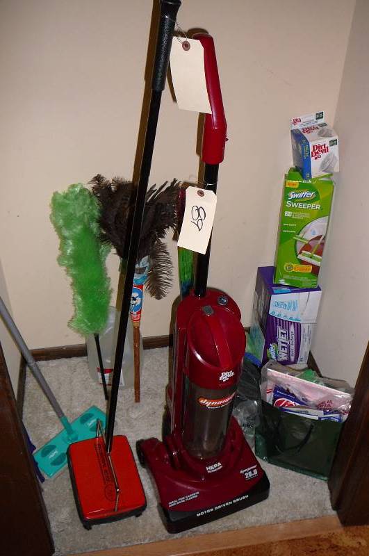 lot 89 image: Dirt Devil Vacuum Cleaner and misc. Bags, Dusters, Swifter, Electro static action by Fuller