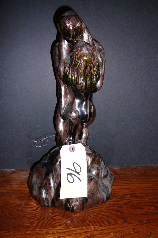 lot 96 image: 2 People Ceramic Statue 18 tall