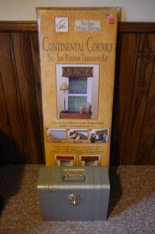 lot 123 image: Metal file with Handle & Now Sew Window Treatment Kit