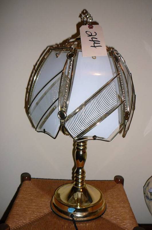 lot 244 image: Glass Lamp 24 tall