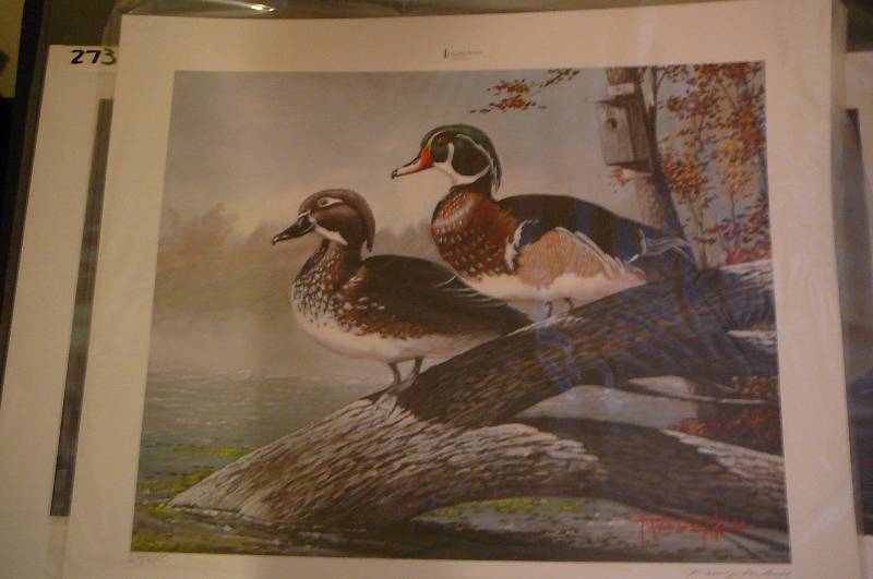 lot 274 image: Woodland Woody 2004 Ducks Unlimited Sponsor Print By Randal Radvenz - Unframed Sealed 1094500 24x21
