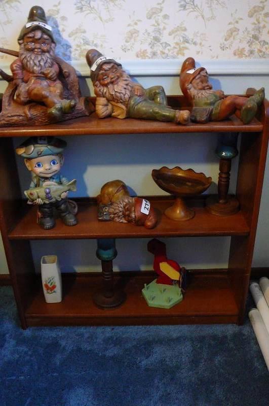 lot 279 image: 4 Elfs & Little Boy with Fish SHELF NOT INCLUDED