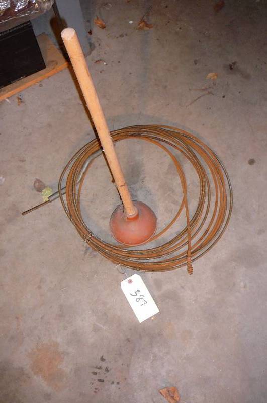 lot 387 image: Sewer Snake, Plunger