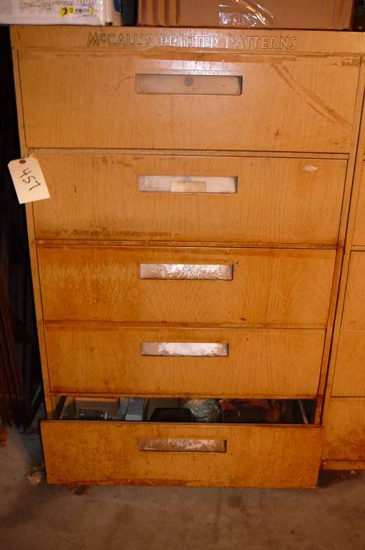 lot 457 image: Steel Cabinet  Wood Plane, Plumbing, Trailer Parts