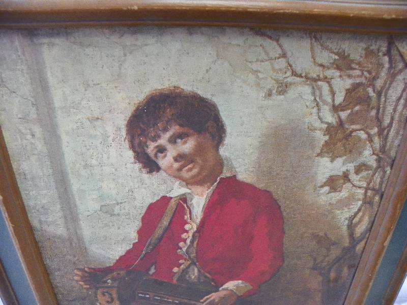 lot 6 image: The Hurdy Gurdy Boy Painting