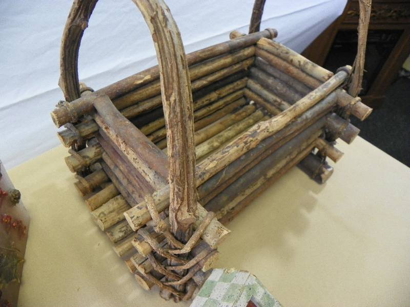 lot 24 image: Wood Basket with other Home Dcor