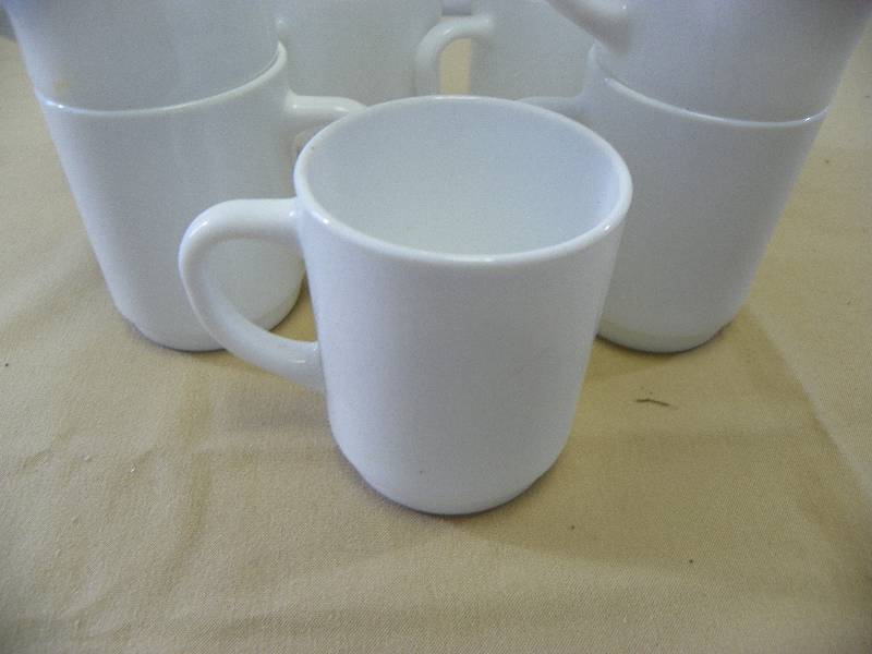 lot 44 image: 13pc. White Mugs