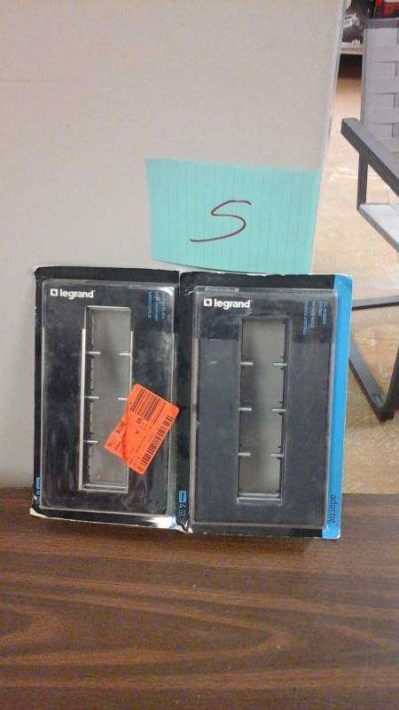 Set of 2 Legrand Adorne 4-Gang 2 Module Wall Plate - Mirror Black