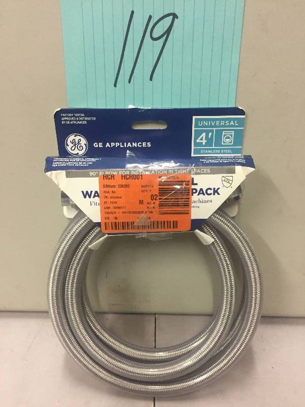 GE   4 ft. Universal Stainless Steel washer hose