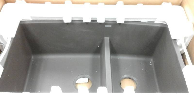 Blanco Performa Undermount Granite 33 in. 0-Hole Double Bowl Kitchen Sink