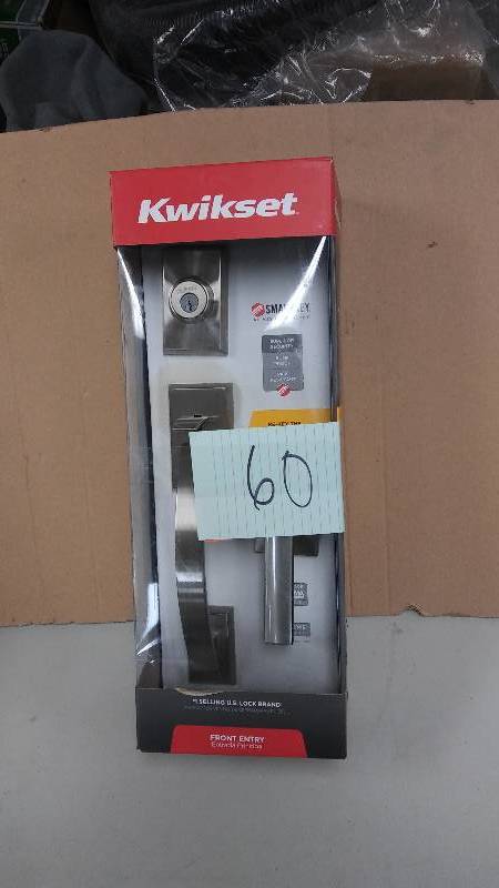 Kwikset Tavaris Single Cylinder Satin Nickel Handleset with Vedani Lever Featuring SmartKey never used