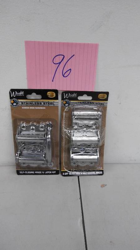 Lot of 2 Stainless Steel Screen Door Hardware