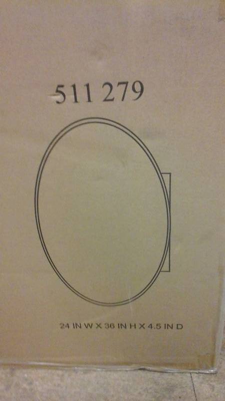 Pegasus SP4583 36-Inch by 24-Inch Surface or Recessed Mount Oval Beveled Mirror Medicine Cabinet, Clear
