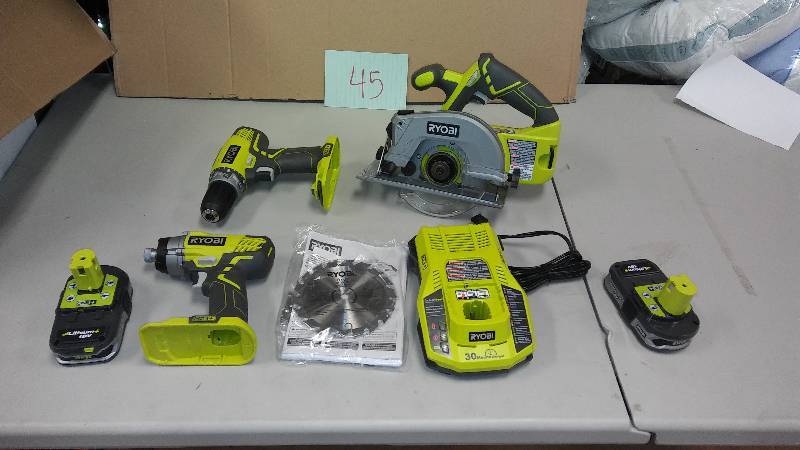 Ryobi 3 Tool Kit never used 3 Tools, 2 Batteries and 1 Charger