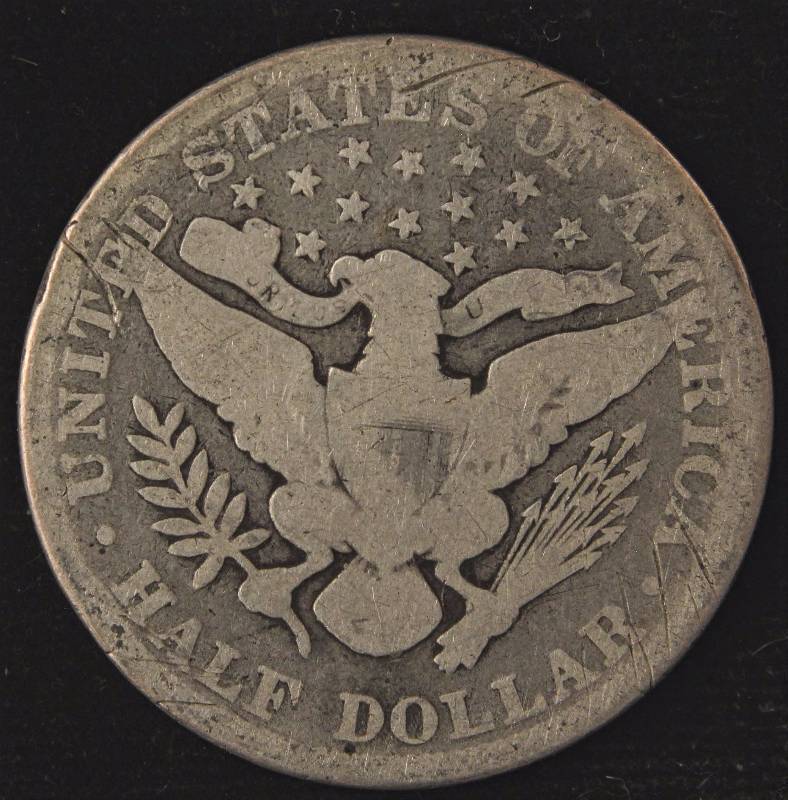 lot 17 image: 1900 BARBER SILVER HALF DOLLAR GOOD
