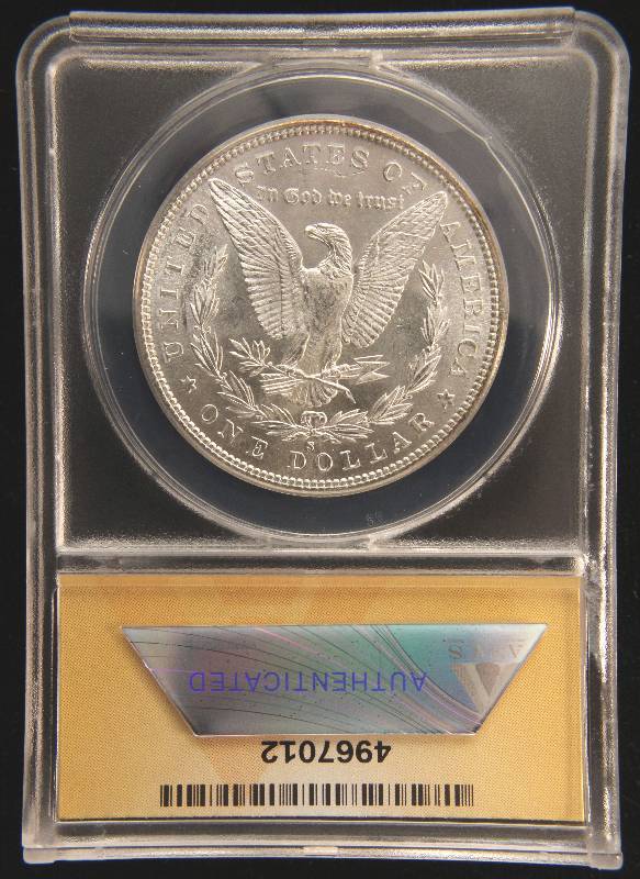 lot 31 image: 1882-S MORGAN SILVER DOLLAR MS64 ANACS