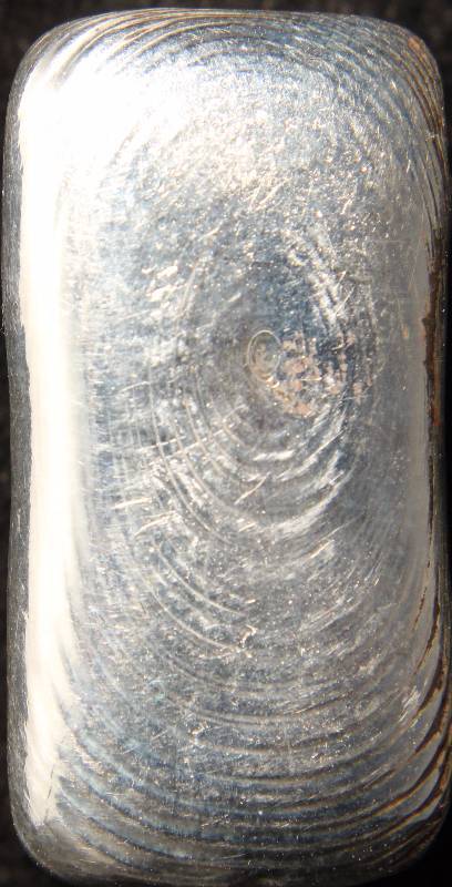 lot 36 image: 1.3 TROY OZ. .999 FINE SILVER HAND POURED BAR WITH TREE STAMPED