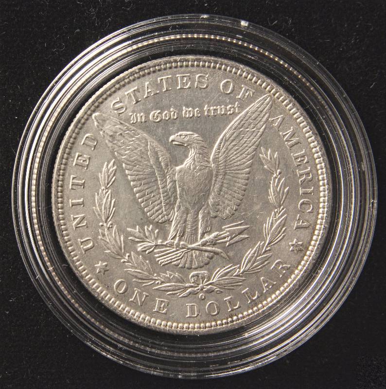 lot 56 image: 1880-O MORGAN SILVER DOLLAR UNC IN AIRTITE HOLDER