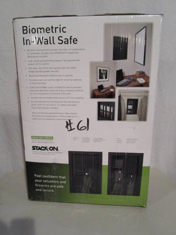 lot 61 image: Wall Safe with Biometric Lock