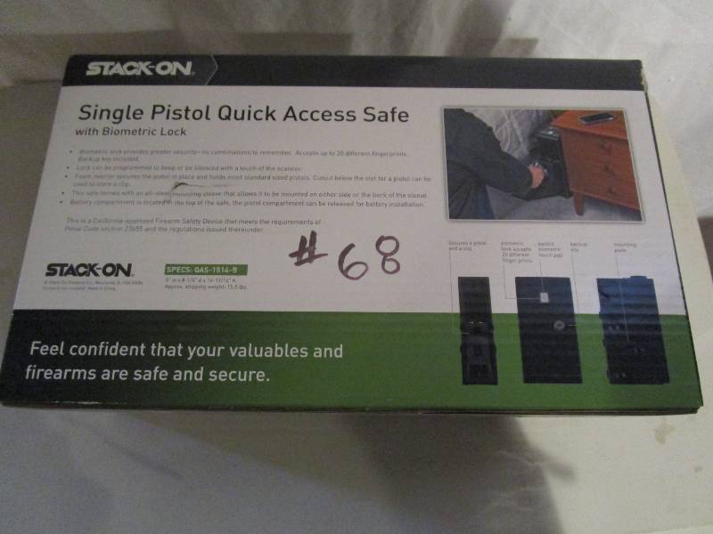 lot 68 image: Single Pistol Quick Access Safe with Biometric Lock