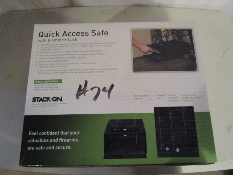 lot 74 image: Quick Access Safe with Biometric Lock