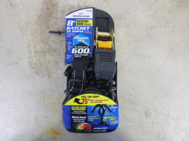 lot 53 image: Highland Ratchet Tie-Downs with Rotating J Hooks