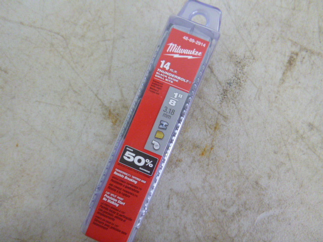 lot 82 image: Milwaukee 14 Piece Thunderbolt Black Oxide 18 Drill Bits