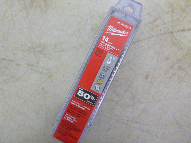 lot 90 image: Milwaukee 14 Piece Thunderbolt Black Oxide 18 Drill Bits