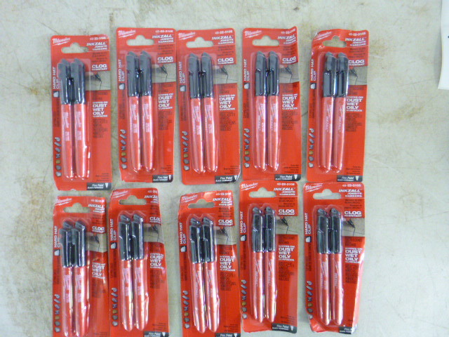 lot 97 image: 10 Packs of Milwaukee Inkzall Jobsite Markers